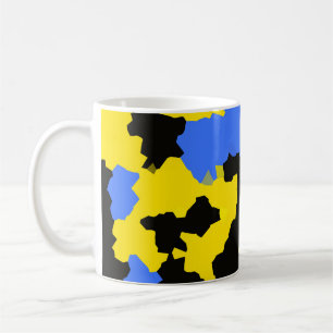 Yellow Blue Black Abstract Design Kaffeetasse