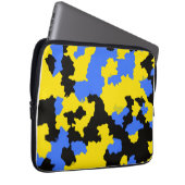 Yellow Blue Black Abstract Design Laptopschutzhülle (Vorne Rechts)