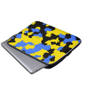 Yellow Blue Black Abstract Design Laptopschutzhülle (Vorne Knopf)