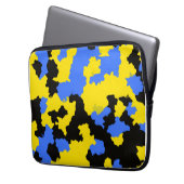 Yellow Blue Black Abstract Design Laptopschutzhülle (Vorderseite Links)