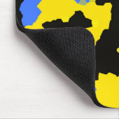 Yellow Blue Black Abstract Design Mousepad (Ecke)