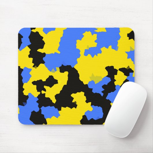 Yellow Blue Black Abstract Design Mousepad (Mit Mouse)