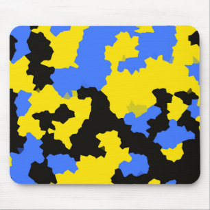 Yellow Blue Black Abstract Design Mousepad