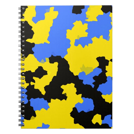 Yellow Blue Black Abstract Design Notizblock (Vorderseite)