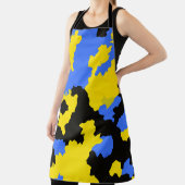 Yellow Blue Black Abstract Design Schürze (InSitu)