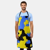 Yellow Blue Black Abstract Design Schürze (Getragen)