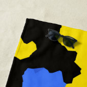 Yellow Blue Black Abstract Design Strandtuch (Beispiel)