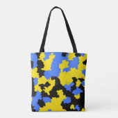 Yellow Blue Black Abstract Design Tasche (Rückseite)