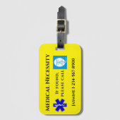 Yellow Blue Black Text CPAP Gepäckanhänger (Vorderseite Vertikal)