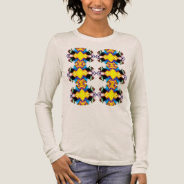 Yellow Blue Black Vertical Mandala Rows Pop Art Tri-Blend Shirt