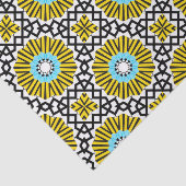 Yellow Blue Black & White Mosaic Geometric Pattern Seidenpapier (Ausschnitt)