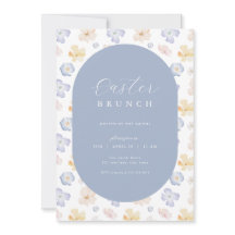 Yellow Blue Blume Osterfeier Einladung