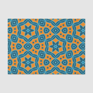 Yellow & Blue Boho Stilvolles geometrisches Muster Seidenpapier