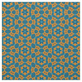 Yellow & Blue Boho Stilvolles geometrisches Muster Stoff (Muster)