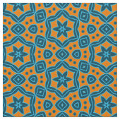 Yellow & Blue Boho Stilvolles geometrisches Muster Stoff (Nahaufnahme)