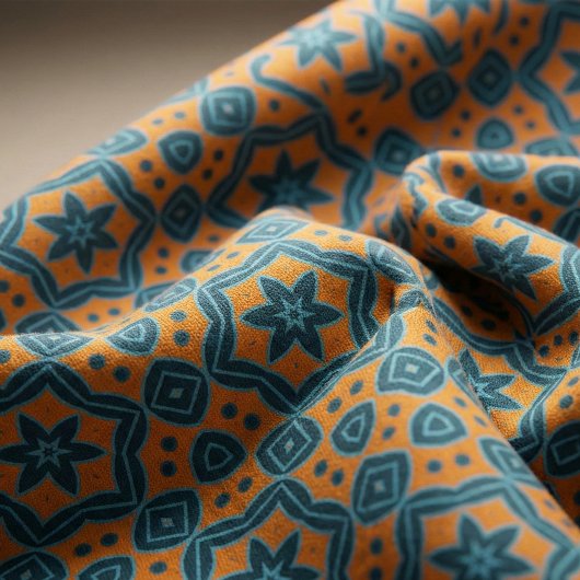 Yellow & Blue Boho Stilvolles geometrisches Muster Stoff