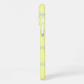 Yellow Blue Bow Pattern Coquette Girly Spring iPhone Hülle (Linke Seite)