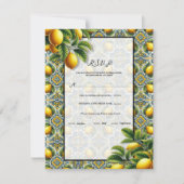 Yellow Blue Capri Lemon Mediterrane Tile UAWG Einladung (Vorderseite)