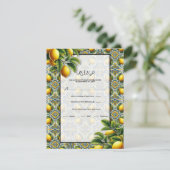 Yellow Blue Capri Lemon Mediterrane Tile UAWG Einladung (Stehend Vorderseite)