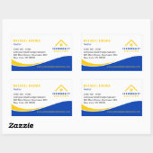 Yellow Blue Classeldach und Window Rent Zuhause Rechteckiger Aufkleber (Blatt)