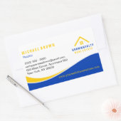 Yellow Blue Classeldach und Window Rent Zuhause Rechteckiger Aufkleber (Umschlag)