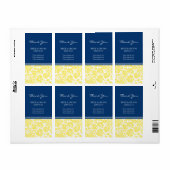 Yellow Blue Damask Muster Hochzeitstempel (Vorne)
