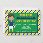 Yellow Blue Dark Football Einladung zum Geburtstag (Vorderseite)