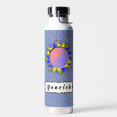 Yellow Blue Disk Ribbon von Kenneth Yoncich Trinkflasche (Links)