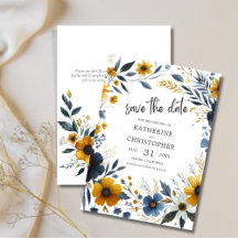 Yellow Blue Elegante Wildblume Wedding