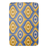 Yellow Blue Eye Art Deco Geometrisches Muster Badematte (Vorderseite Vertikal)
