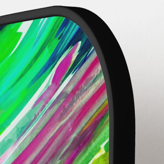 Yellow Blue Fingerpainting Pickleball Schläger (Linke Seite)