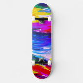 Yellow Blue Fingerpainting Skateboard (Vorderseite)