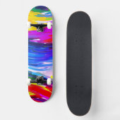 Yellow Blue Fingerpainting Skateboard (Vorderseite)