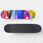Yellow Blue Fingerpainting Skateboard (Horizontal)