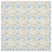 Yellow Blue Floral Muster Baumwollstoff Stoff (Muster)