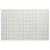 Yellow Blue Floral Muster Baumwollstoff Stoff (Fat Quarter (45,7 x 55,9 cm))