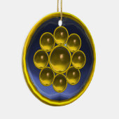 YELLOW BLUE GEMSTONE MON KERAMIK ORNAMENT (Rechts)
