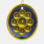 YELLOW BLUE GEMSTONE MON KERAMIK ORNAMENT (Links)