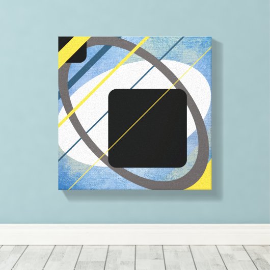 Yellow & Blue Geometric Design Wrapped Canvas Leinwanddruck (Insitu (Holzboden))