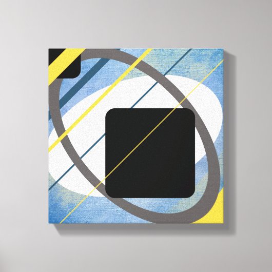 Yellow & Blue Geometric Design Wrapped Canvas Leinwanddruck (Vorderseite)