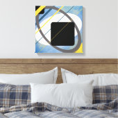 Yellow & Blue Geometric Design Wrapped Canvas Leinwanddruck (Insitu (Schlafzimmer))