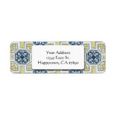 Yellow Blue Geometric Tile Custom Address Labels (Vorne)