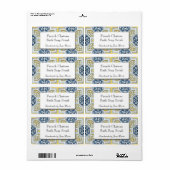 Yellow Blue Geometric Tile Custom Soap Labels (Vorne)