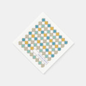 Yellow Blue Golden Wedding Serviette (Ecke)