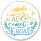 Yellow Blue Gradient Peace Zitat von Plush Makers Aufkleber (Vorderseite)