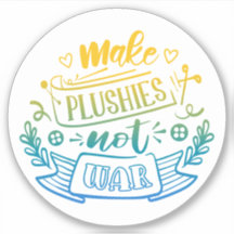 Yellow Blue Gradient Peace Zitat von Plush Makers