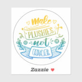 Yellow Blue Gradient Peace Zitat von Plush Makers Aufkleber (Blatt)