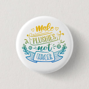 Yellow Blue Gradient Peace Zitat von Plush Makers Button