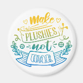 Yellow Blue Gradient Peace Zitat von Plush Makers Magnet (Vorne)