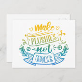 Yellow Blue Gradient Peace Zitat von Plush Makers Postkarte (Vorne/Hinten)